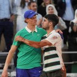Sinner et Alcaraz se retrouvent dimanche à Wimbledon KEYSTONE/AP/Thibault Camus